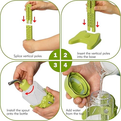 Miniatura 6 de VANNON Dispensador de agua de pie para mascotas, dispensador de botella de agua para perros con soporte, a prueba de fugas, botella de agua lenta