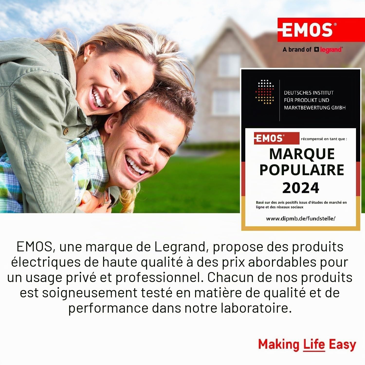 EMOS - Batterie au plomb sans entretien - 12V 18Ah - Batterie AGM - Pour éclairage de secours, systèmes d'alarme, appareils UPS - Contrôlé par valves, valves de sécurité - 181x77x167 mm