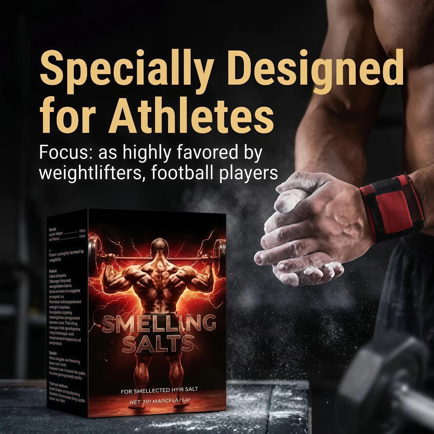 Salts for Athletes 1.41OZ for Powerlifting Football Hockey - Instant Focus Boost & Energy - Wake Up Salts Athlete Strength Motivation