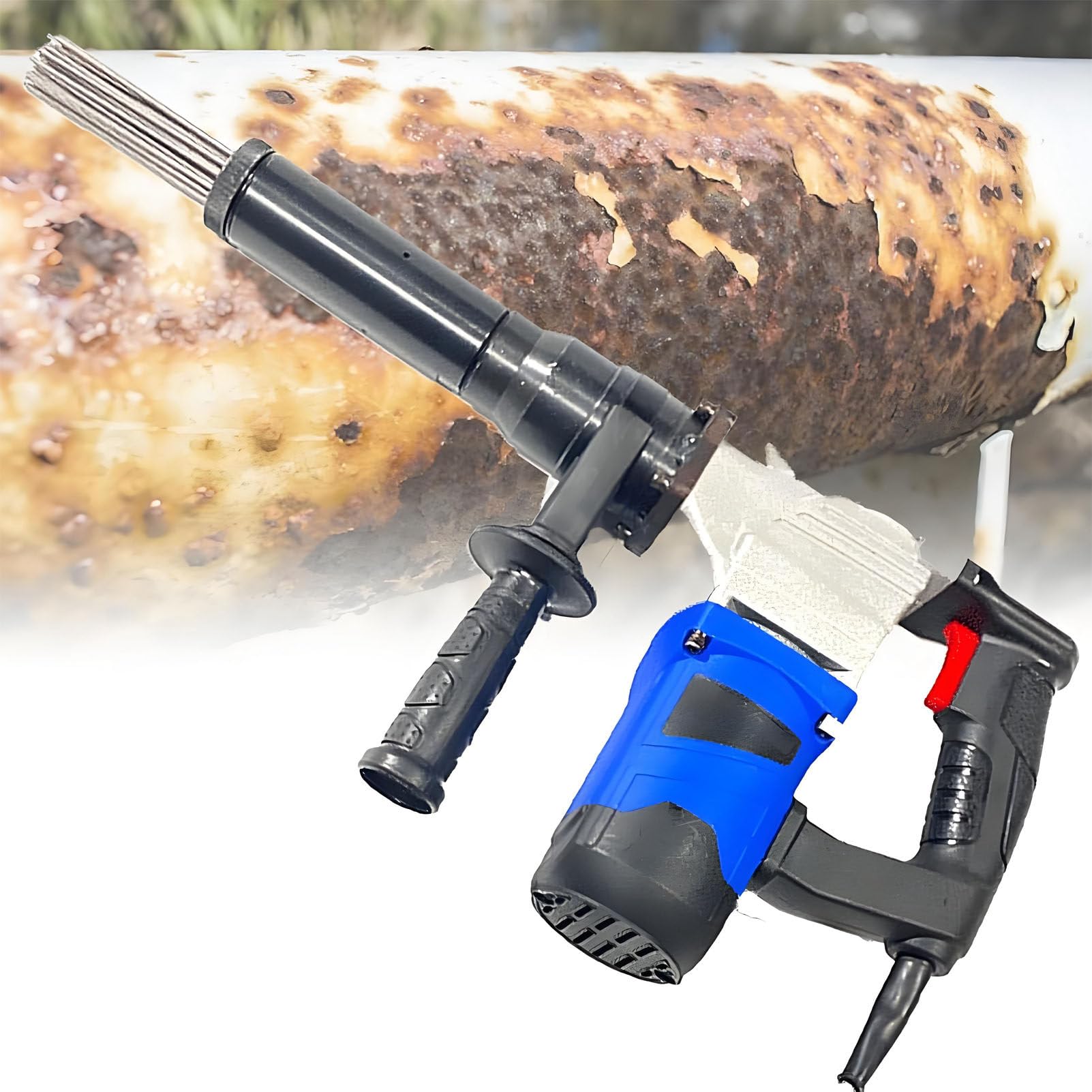YXYLJOZ 1100w Needle Derusting Gun,4500 RPM Rust Removal Machine Cleaning Tool,Industrial Grade Pistol Grip Needle Scalers for Removal of Rust Weld Slag Paint