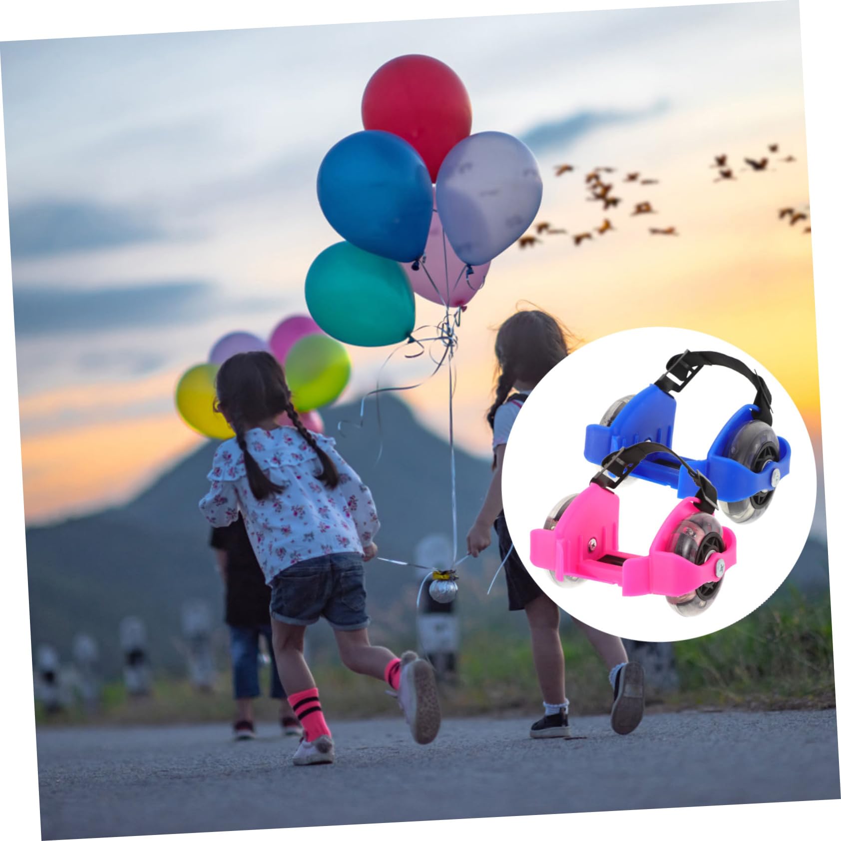 BESPORTBLE Skating Shoes for Boys and Girls 2 Sets Led Roller Skates Adjustable Inline Skates Comfortable Sturdy Perfect for Outdoor Training