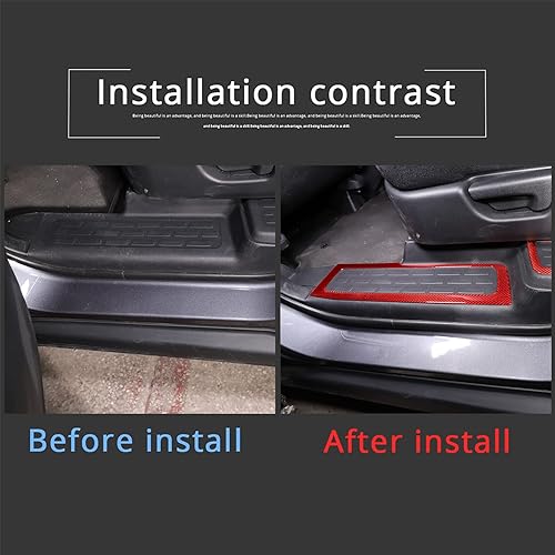 Miniatura 2 de Kit de adornos de fibra de carbono real 3D suave para el umbral de la puerta interior del automóvil compatible con Honda Pilot 2015-2019, accesorios