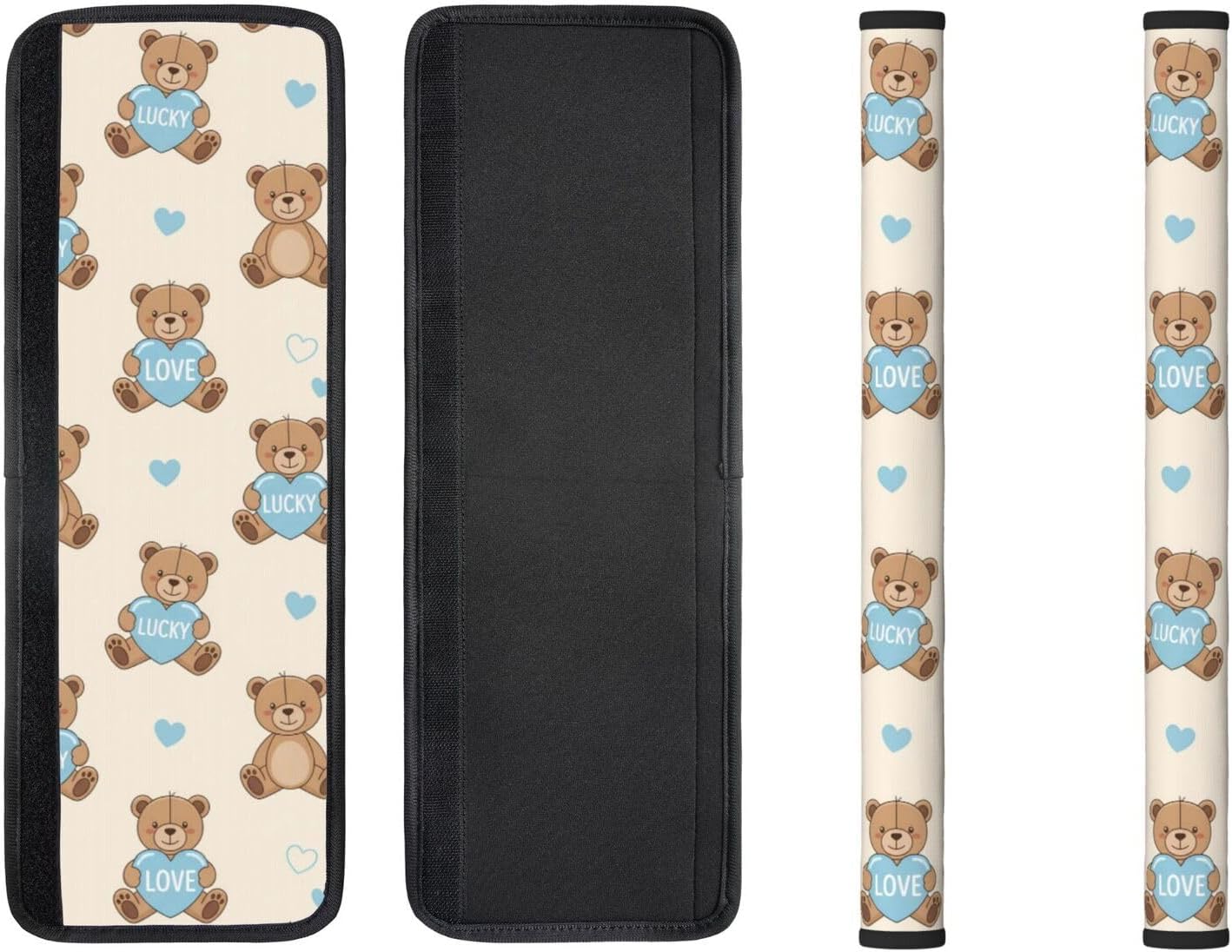 Romantic Refrigerator Handle Covers Brown Bears Blue Hearts Fridge Handle Covers Set of 2 Refrigerator Door Handle Covers for Kitchen Decor Door Handle Covers for Oven Dishwasher