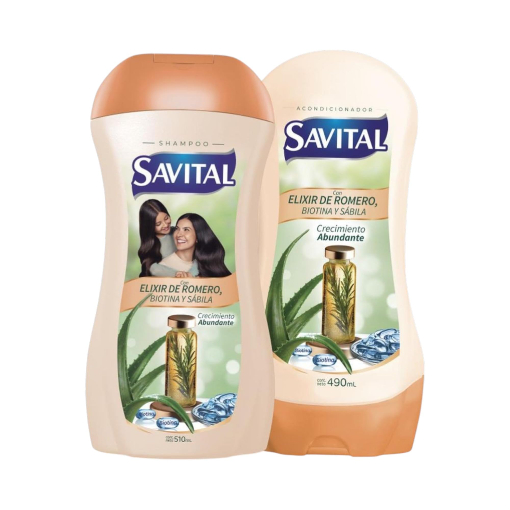 Savital Shampoo and Conditioner Set – Rosemary Inspired Formula – Daily Hair Care – 510 mL & 490 mL (17.3 oz - 16.6 oz)