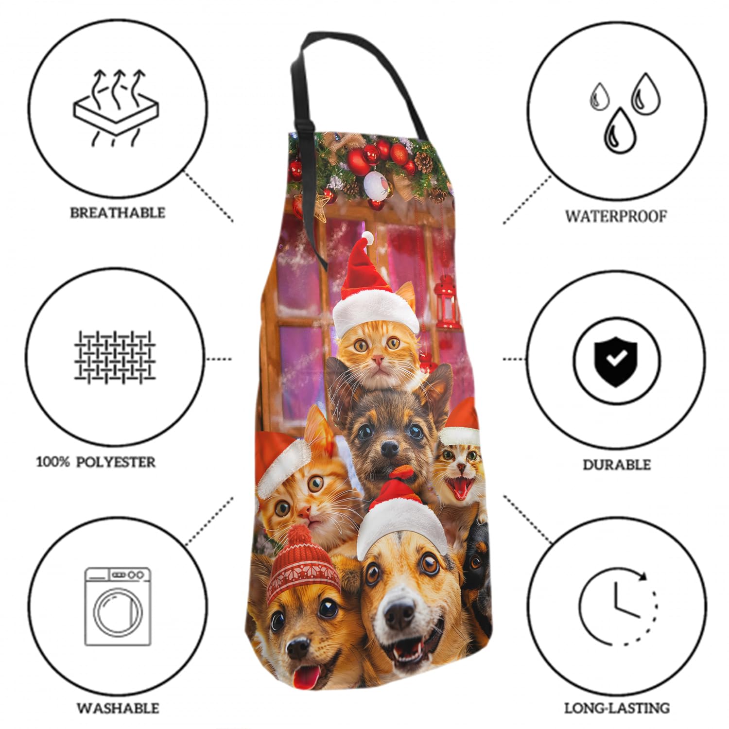 Giwawa Delantal unisex para adultos, impermeable, resistente a las manchas, con 2 bolsillos, para barbacoa, parrilla, pintura