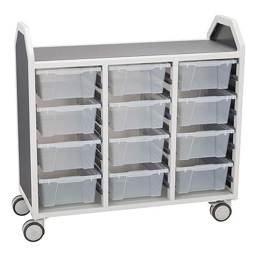 Vista 7 de Cesta de la compra de metal Learniture móvil para tareas pesadas, gris, 1