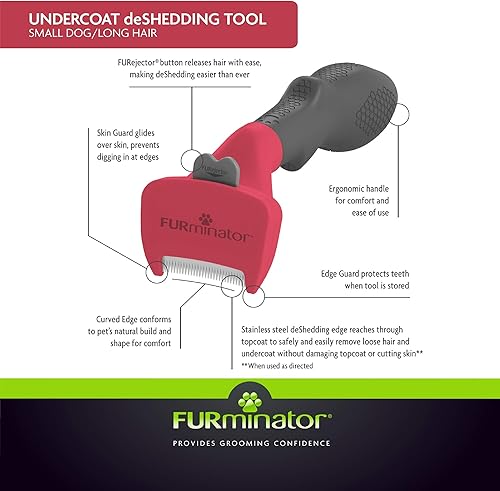Vista 78 de FURminator - Herramienta de eliminación de pelaje y champú premium para perros, elimina el pelo suelto, combate el exceso de desprendimiento
