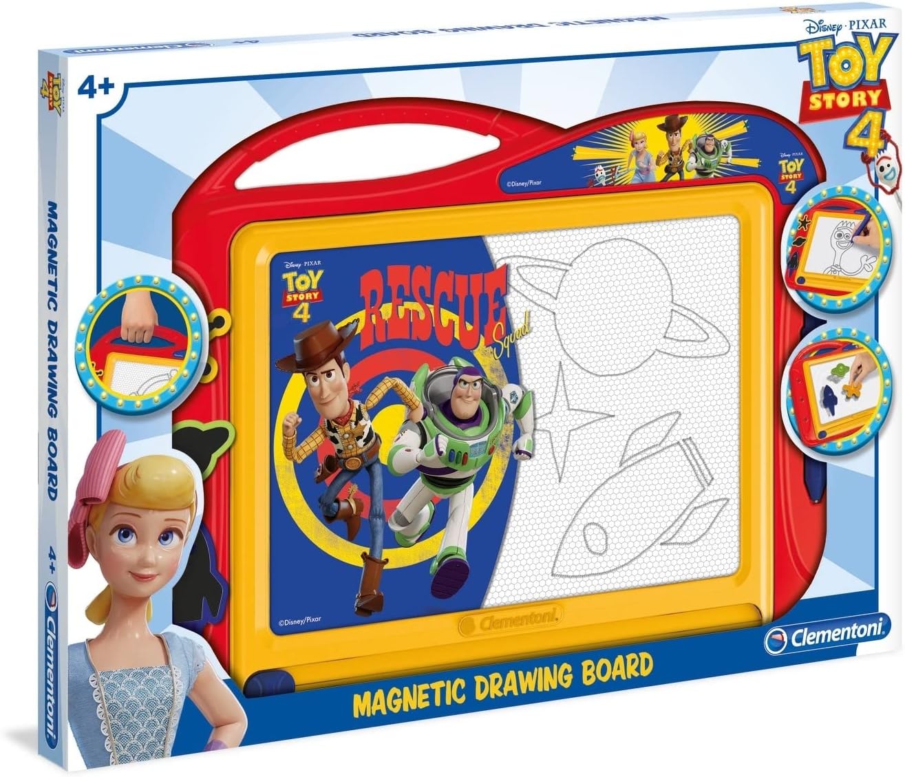 Clementoni 15294 Stroy Toy Story 4 Magnetic Drawing Board for Ages 4 and Up, Multicoloured