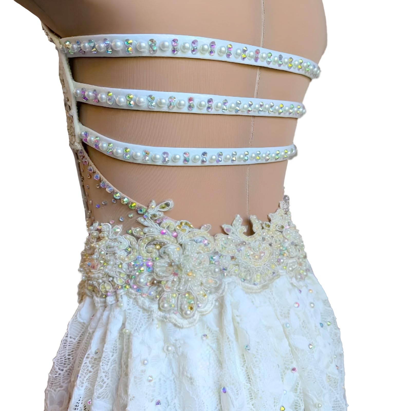 Liryczna Sukienka Do Tańca Dla Kobiet Rhinestone Bez Rękawów Trykoty Gimnastyczne Dla Dziewczynek Współczesna Spódnica Body