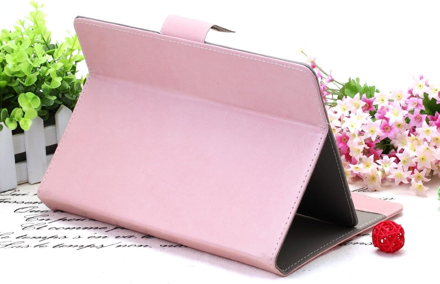 10.1 inch Tablet Protective Case,Stand Holder,Portable Foldable and Solid Stand Case,Compatible with All Universal 10.1 inch 16:9 Tablets PC(Pink)