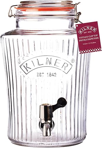 Kilner Dispensador de bebidas de cristalería vintage, 1-14 galones