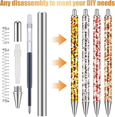 Miniatura 3 de Qilery Juego de 25 bolígrafos epoxi en blanco de resina de acero inoxidable para envolturas UV Dtf, bolígrafos de sublimación, bolsa resellable y