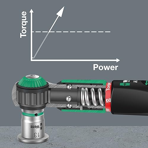 Miniatura 4 de Wera 05075830001 - Juego de 1 llave dinamométrica unidad de cabeza cuadrada de 14 pulgadas 2-12 Nm 10 piezas