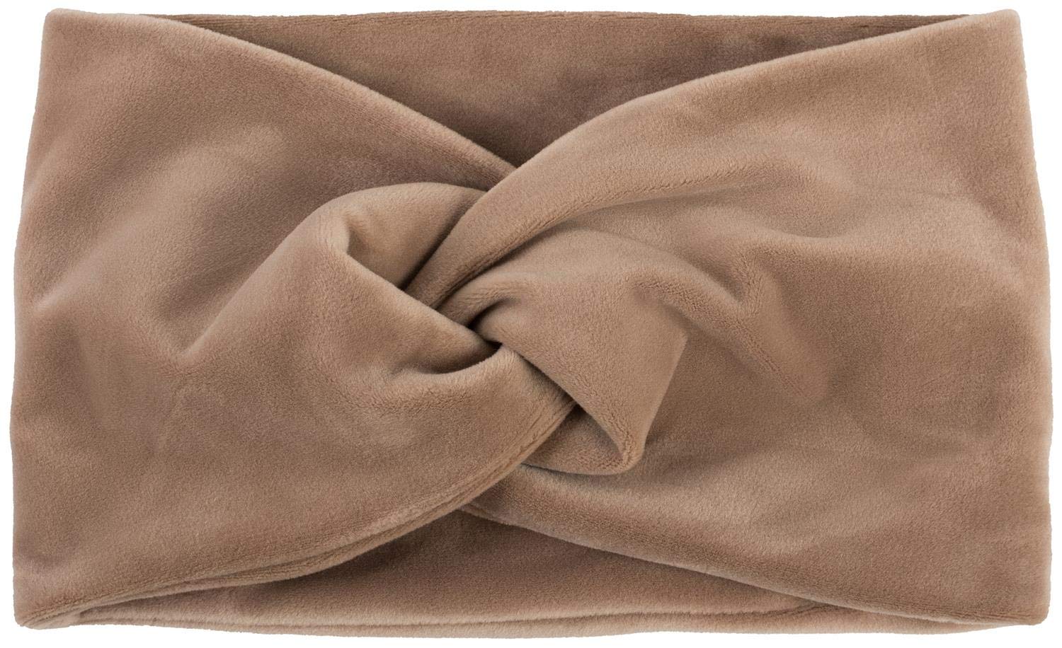 styleBREAKER women velvet-look headband with twist knot, hairband 04026040, Colour:Brown