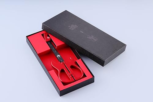 Miniatura 8 de Stratocaster - Tijeras para guitarra eléctrica con soporte y tapa, color rojo, revestimiento de flúor, acero inoxidable japonés, fabricadas en Seki