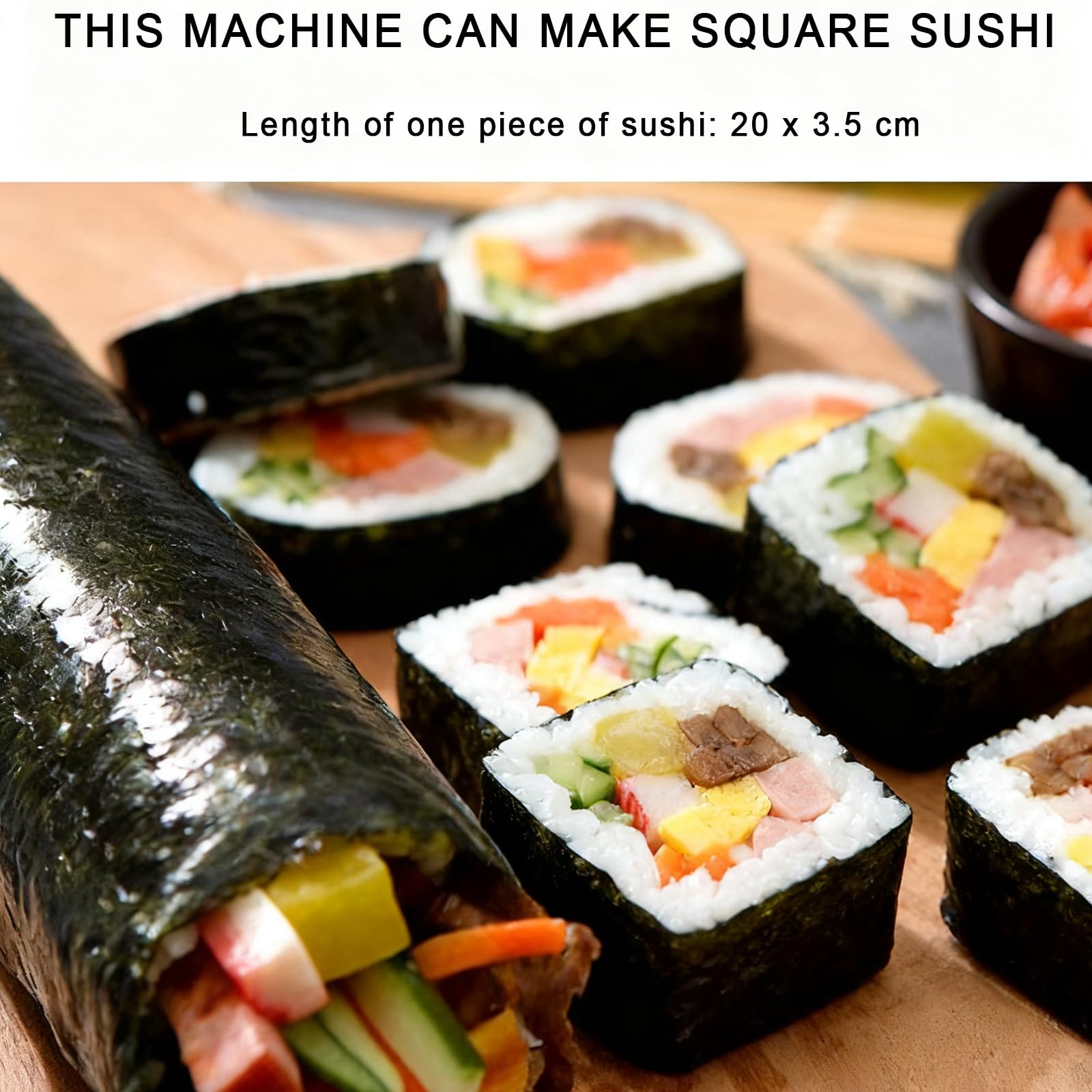 Sushi Rollschneider, Manuelle Sushi Schneidemaschine, 6 8 10 Segmente Einstellbar, Edelstahl Reiskugelschneider für Sushi Herstellung, Restaurant Küche Verwendung