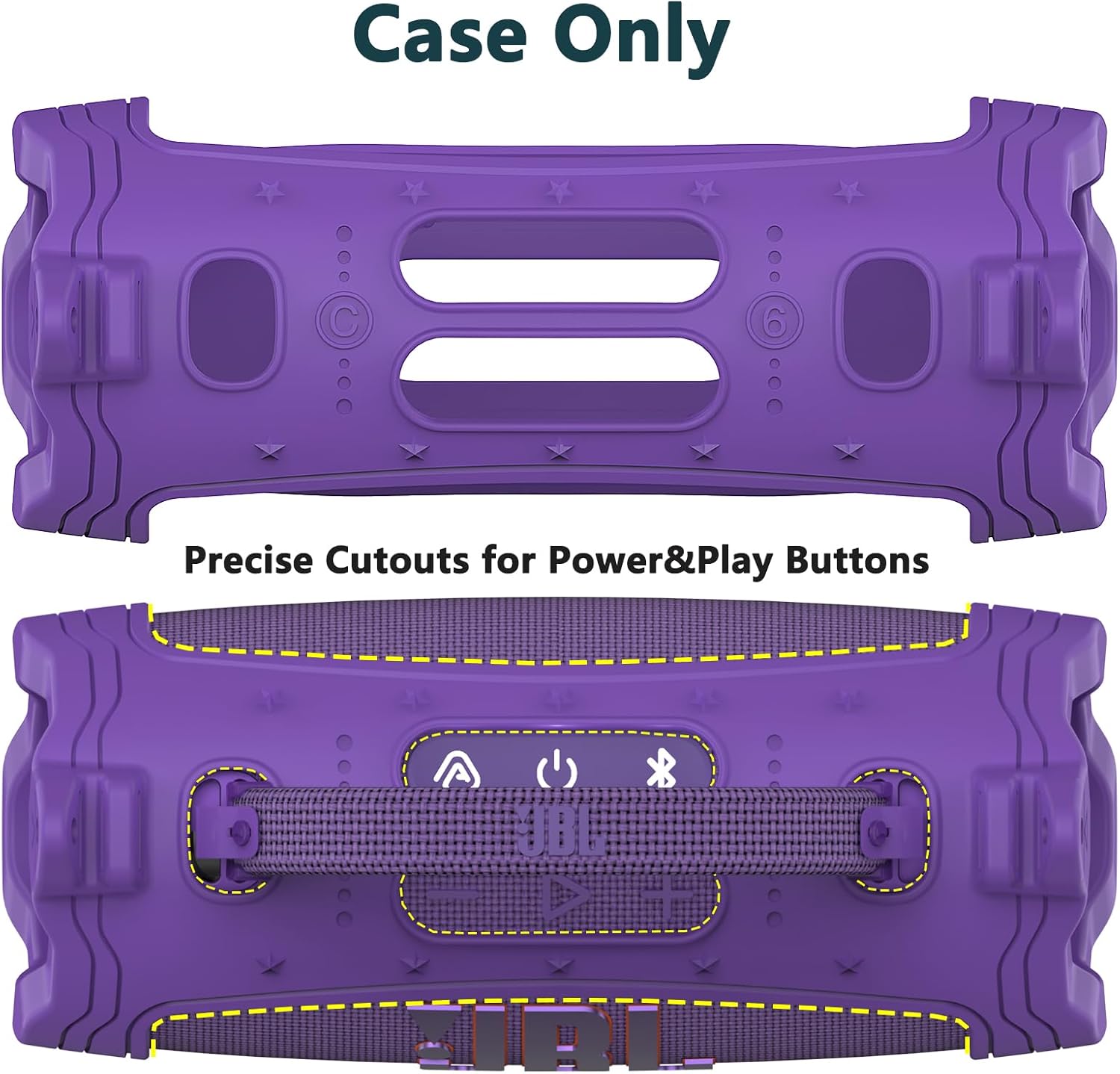 JCHPINE Silicone Case for JBL Charge 6 Portable Speaker, Protective Cover for JBL Charge 6 Pro AI Sound Speaker Accessories (Purple Case) - Image 5