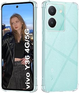 ايزو اي - جراب متوافق مع فيفو 36 الجيل الرابع 4G، مع وسادة هوائية مضادة للصدمات، جراب حماية كامل من السيليكون والبولي يوريثين الحراري الناعم فائق النحافة - شفاف