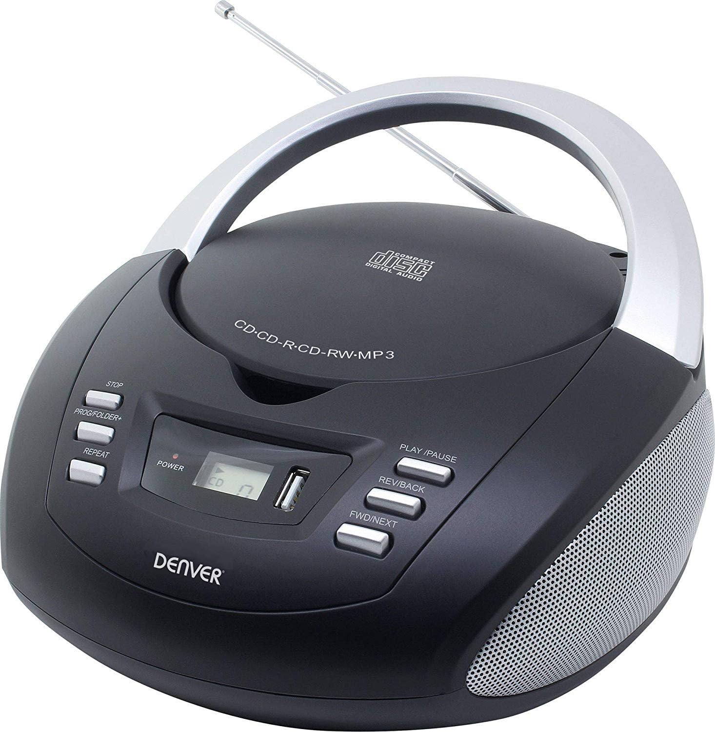 Denver TCU-211 Portable CD Player Boombox Stereo with USB, FM Radio and MP3 Support