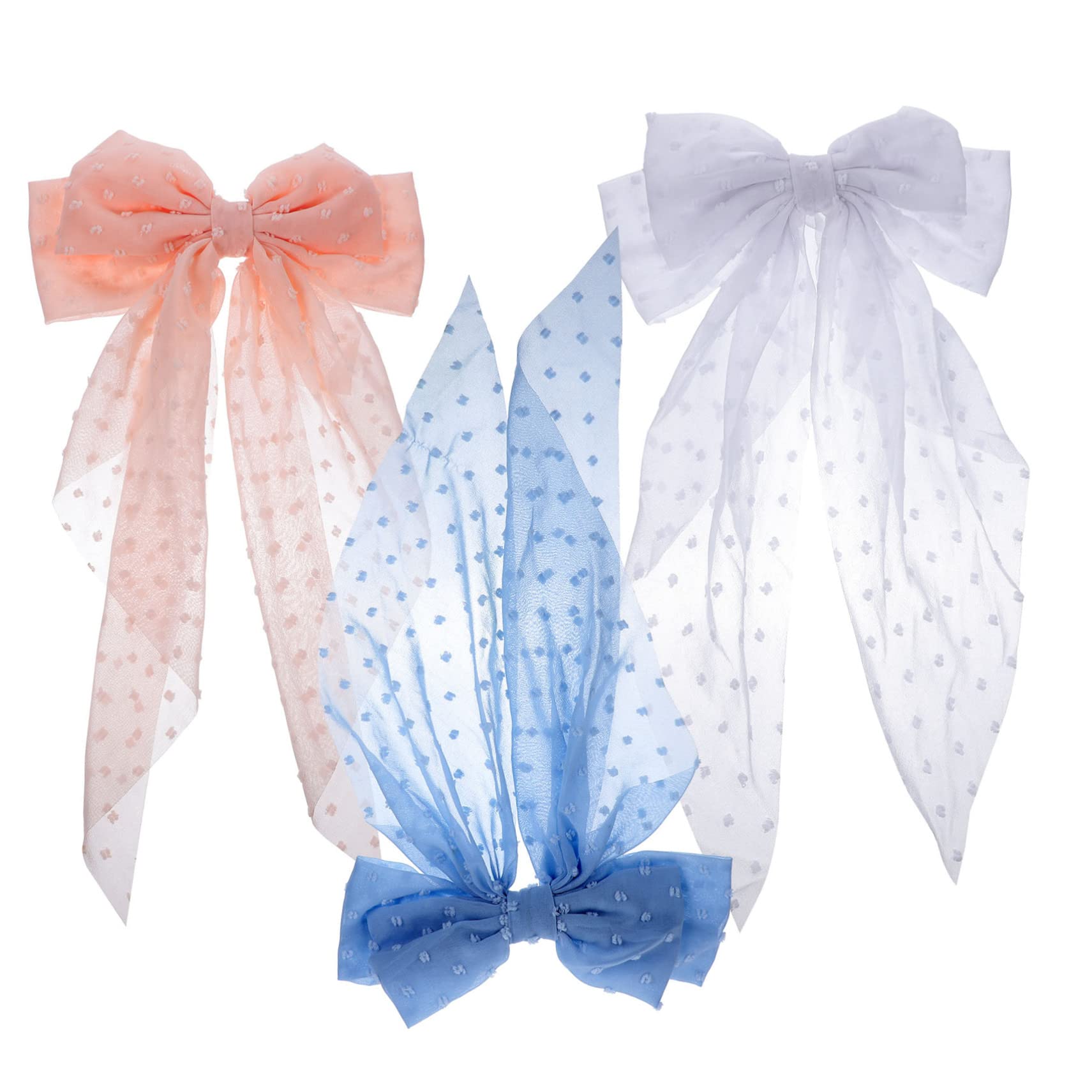 Healeved 12piezas Lazos De Pelo Para Niñas y Mujeres Horquillas De Satén Con Larga Accesorios Elegantes y Clips De Moda Para