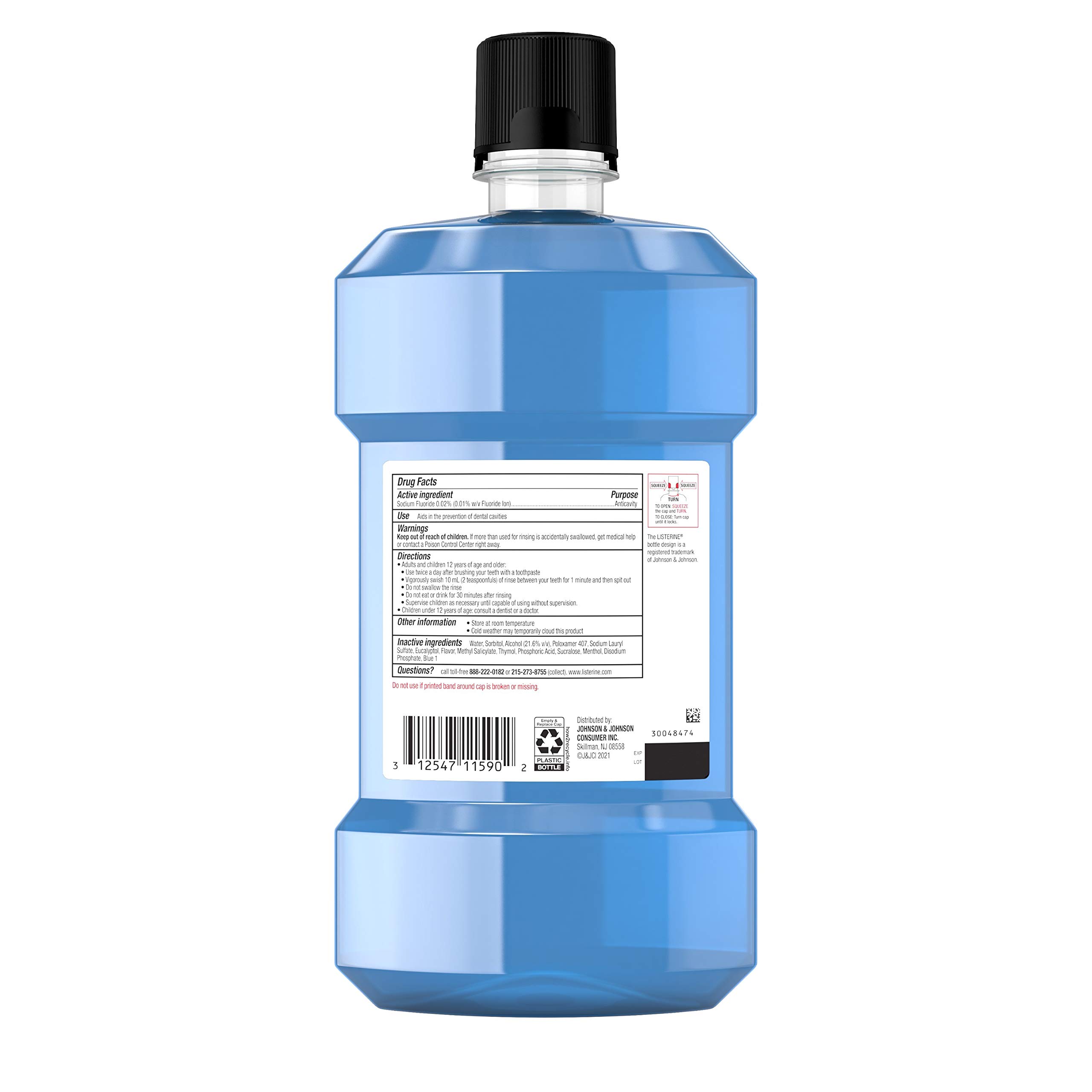 Listerine Strong Teeth Fluoride Anticavity Mouthwash, Teeth