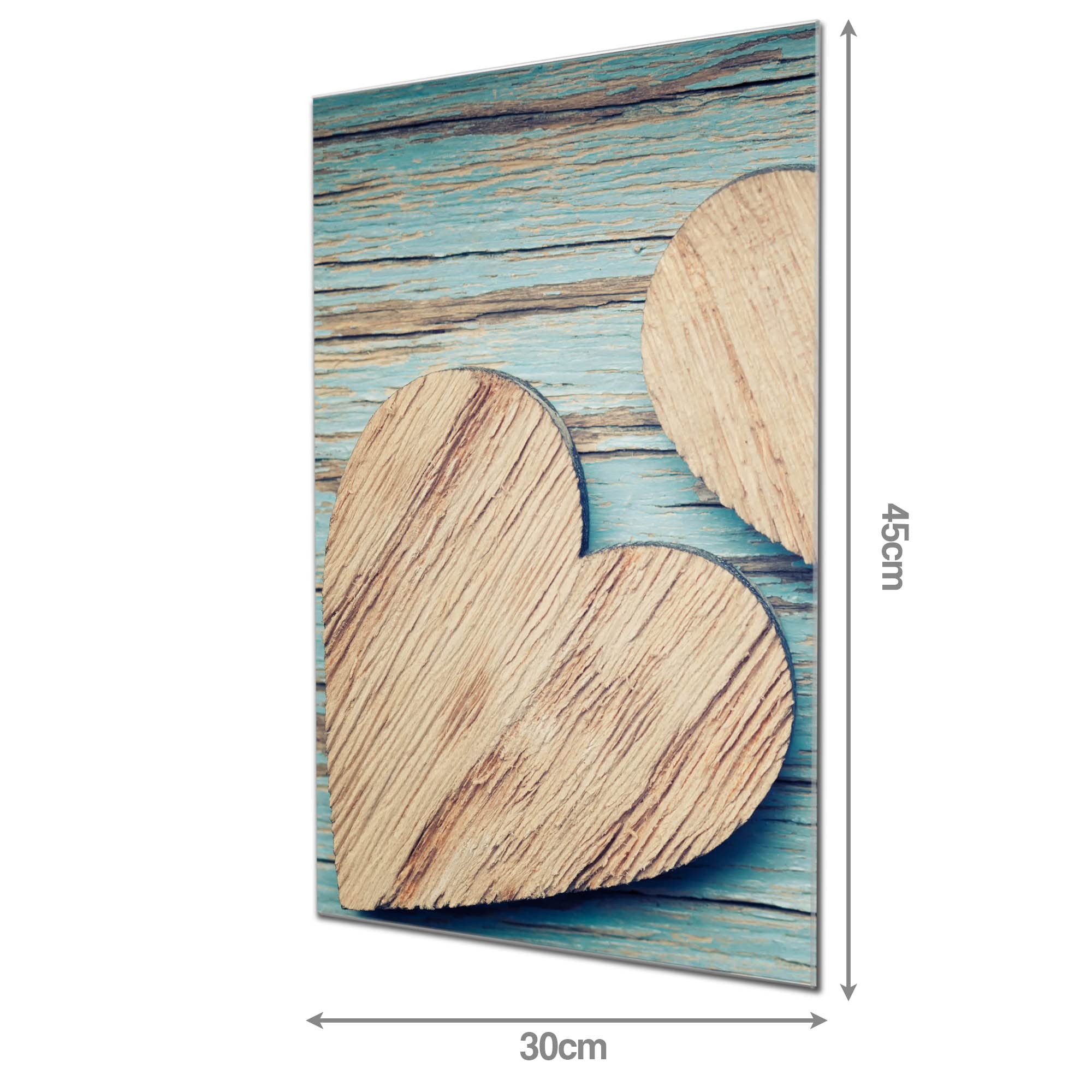 banjado Glas Magnettafel 30x45 in Holzoptik, beschreibbares Memoboard