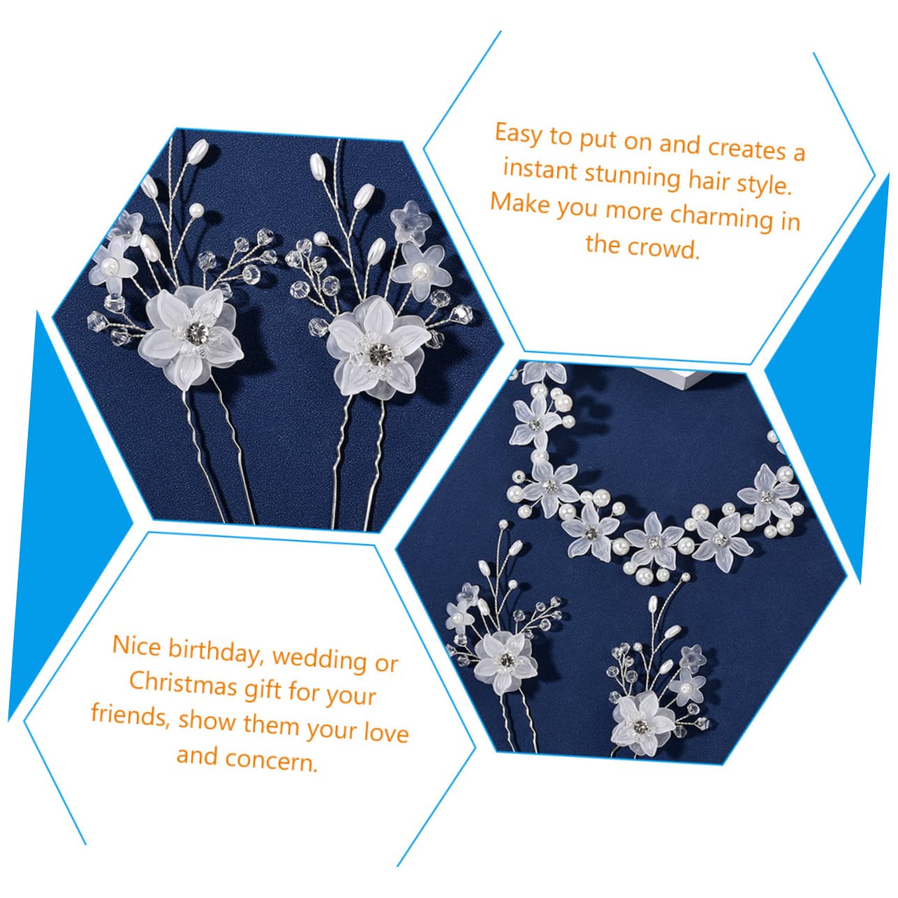 Beavorty 4juegos Diadema De Perlas Flores y Horquillas Para Novias y Fiestas Accesorio De Cabello Elegante y Delicado Para Mujeres