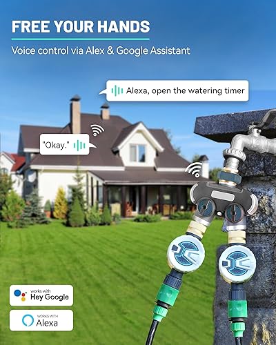 Miniatura 3 de RAINPOINT Temporizador de agua WiFi, temporizador de agua inalámbrico inteligente para jardín, controlador de sistema de riego, control remoto por