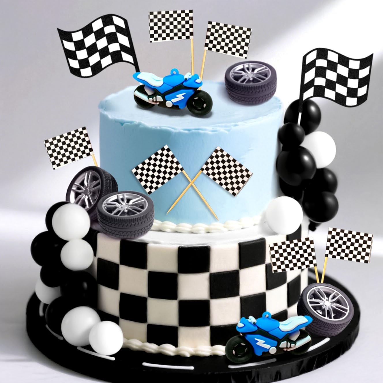 JeVenis Dirt Bike Party Decorations Motorbike Cake Decoration Motorcycle Man Birthday for Dirt Bike Baby Shower Decor - Image 4