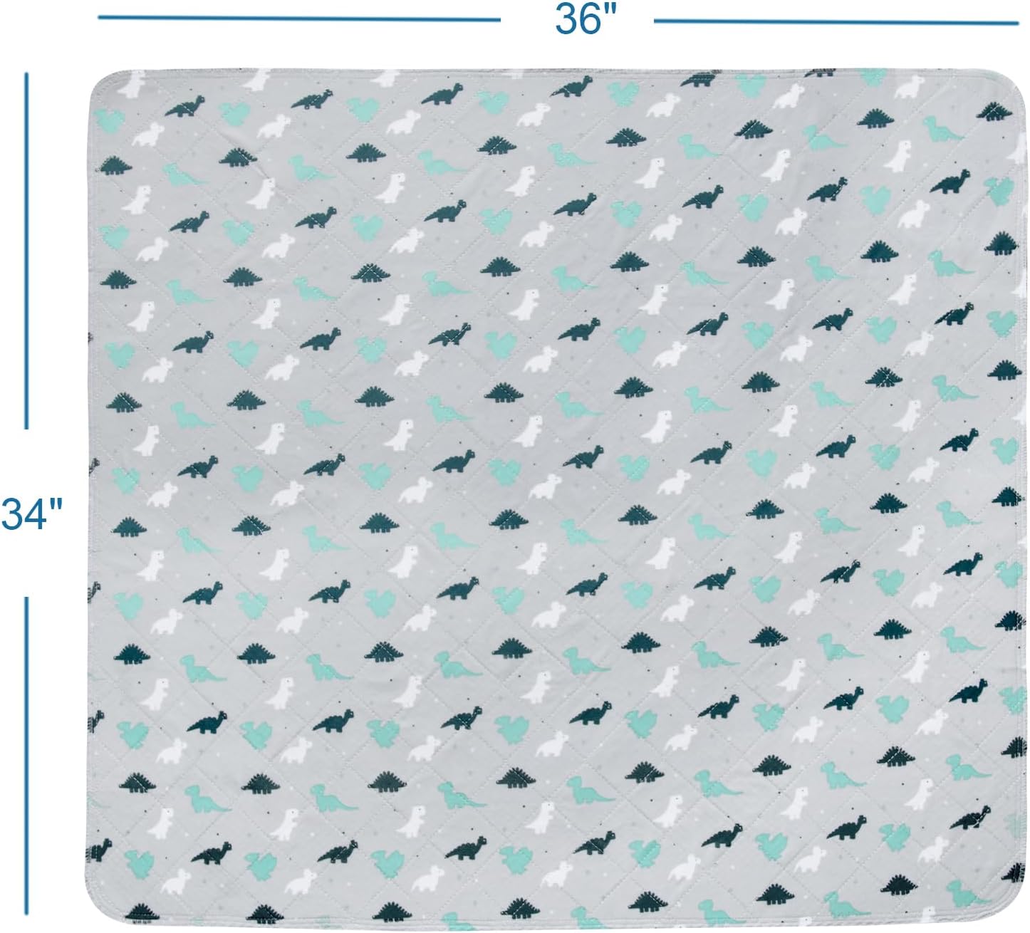 Potty Training Pee Pads for Kids, Toddlers Mattress Pad 100% Waterproof, Non Slip 34''x 36'' Bed Wetting Pad for Twin Beds, Washable, Reusable Mattress & Sheet Protector, Dinosaur
