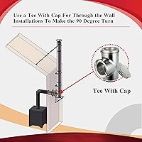 Vista 3 de Tee with Clean Out Cap for 6" Diameter 304 Stainless Steel All Fuel Class-A Double Wall Insulated Chimney Pipe