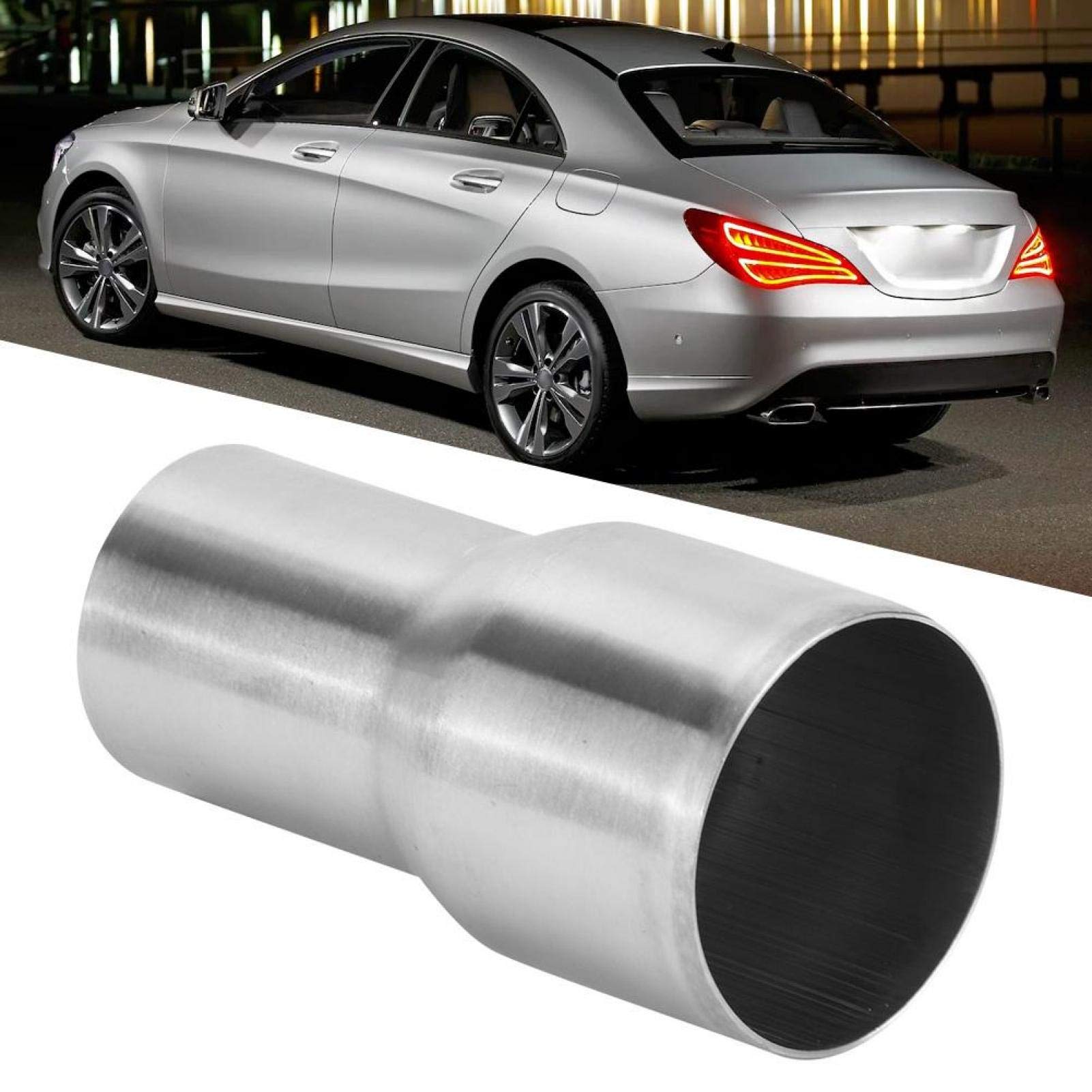 Adattatore per Tubo di Scarico, Adattatore per Tubo di Scarico Universale Adattatore per Tubo di Scarico in Acciaio Inossidabile Riduttore Parte Modificata(51-63MM)