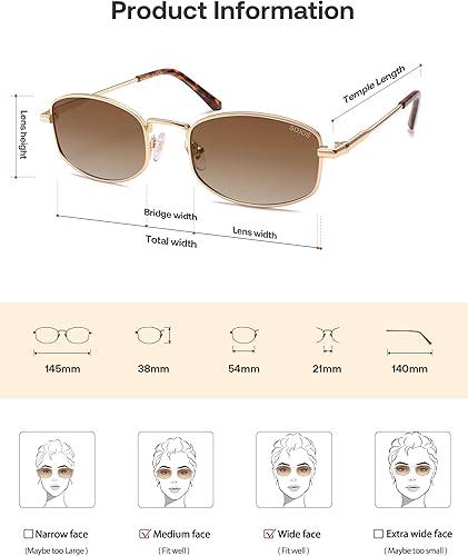 Miniatura 5 de SOJOS Trendy Oval Polarized Sunglasses for Women Men, Retro Fashion Shades UV400 Protection SJ1258