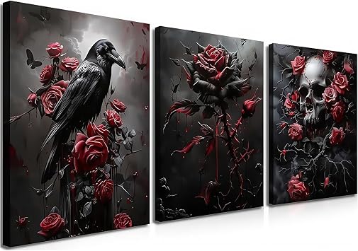 AstraGlam Halloween Diamond Art Kits for Adults, 5D Gothic Diamond Art 3-Piece Set,DIY Full Drill Diamond Painting Kit,Home Wall Decor Arts and Crafts for Adults 12x16 Inch