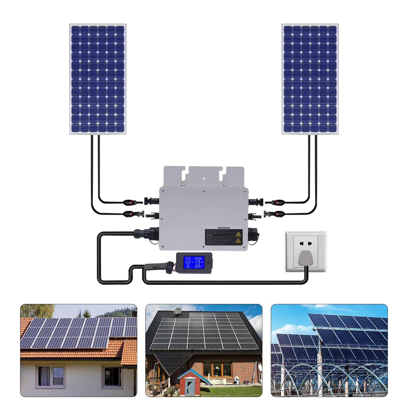 Onduleur solaire Micro Grid Tie - Technologie de contrôle SPWM - Étanche IP65 - 700 W - Pour une utilisation dans les zones résidentielles ou commerciales