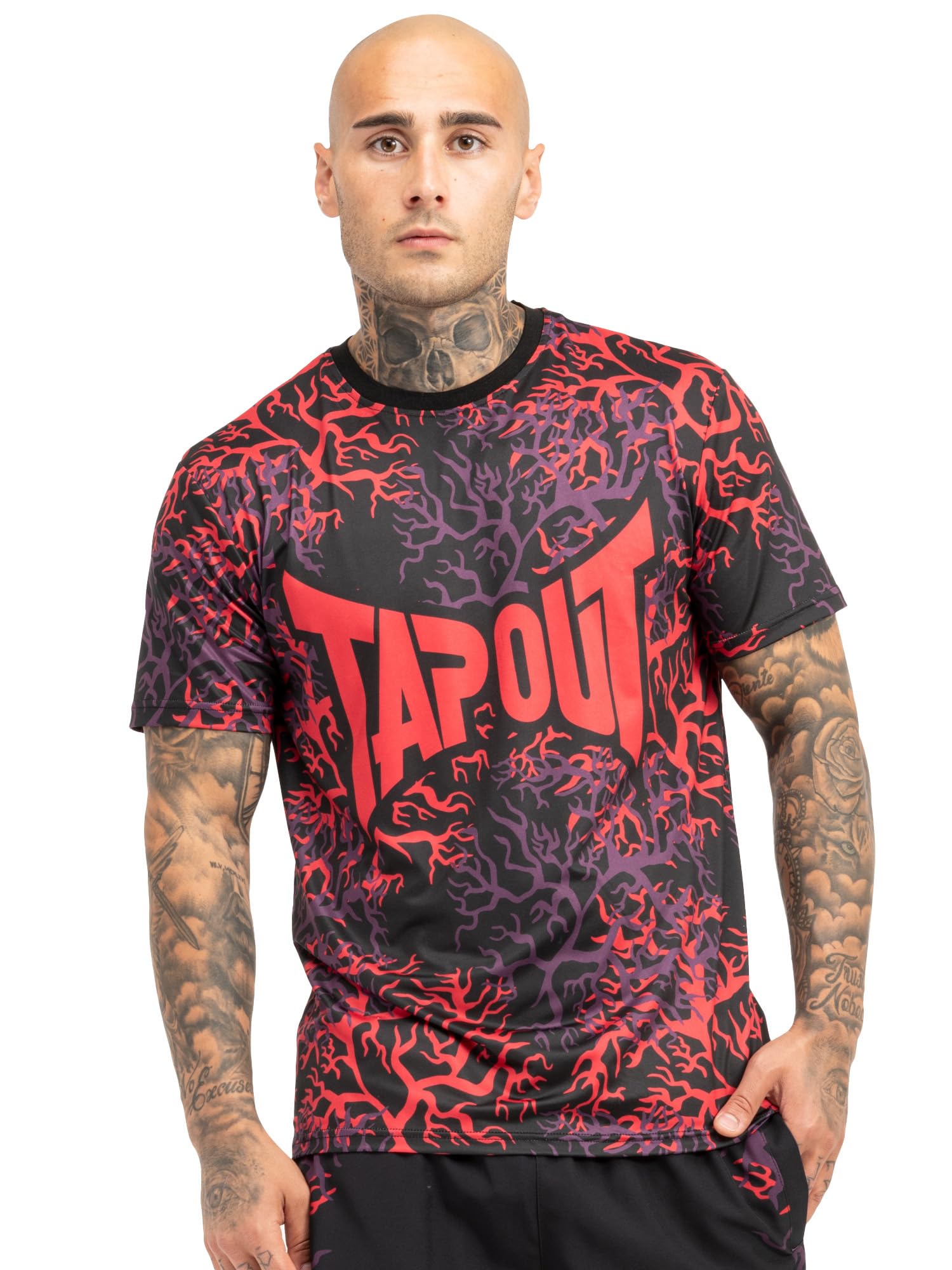Tapout Men's Functional Shirt Regular Fit Rootstock Black/Red/Aubergine XXL