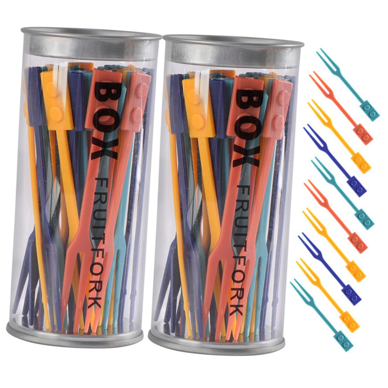 Cabilock 2 Boxes Disposable Fruit Picks Mini Cake Forks Plastic Food Picks Appetizer Forks for Parties Weddings Christmas Made of Abs Material Easy to Clean