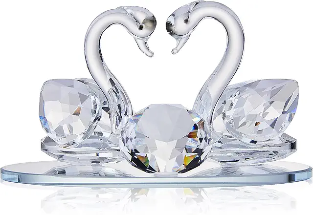 Crystal Swan Wedding Figurine - Beeldjes Vogeltjes voor Koppels