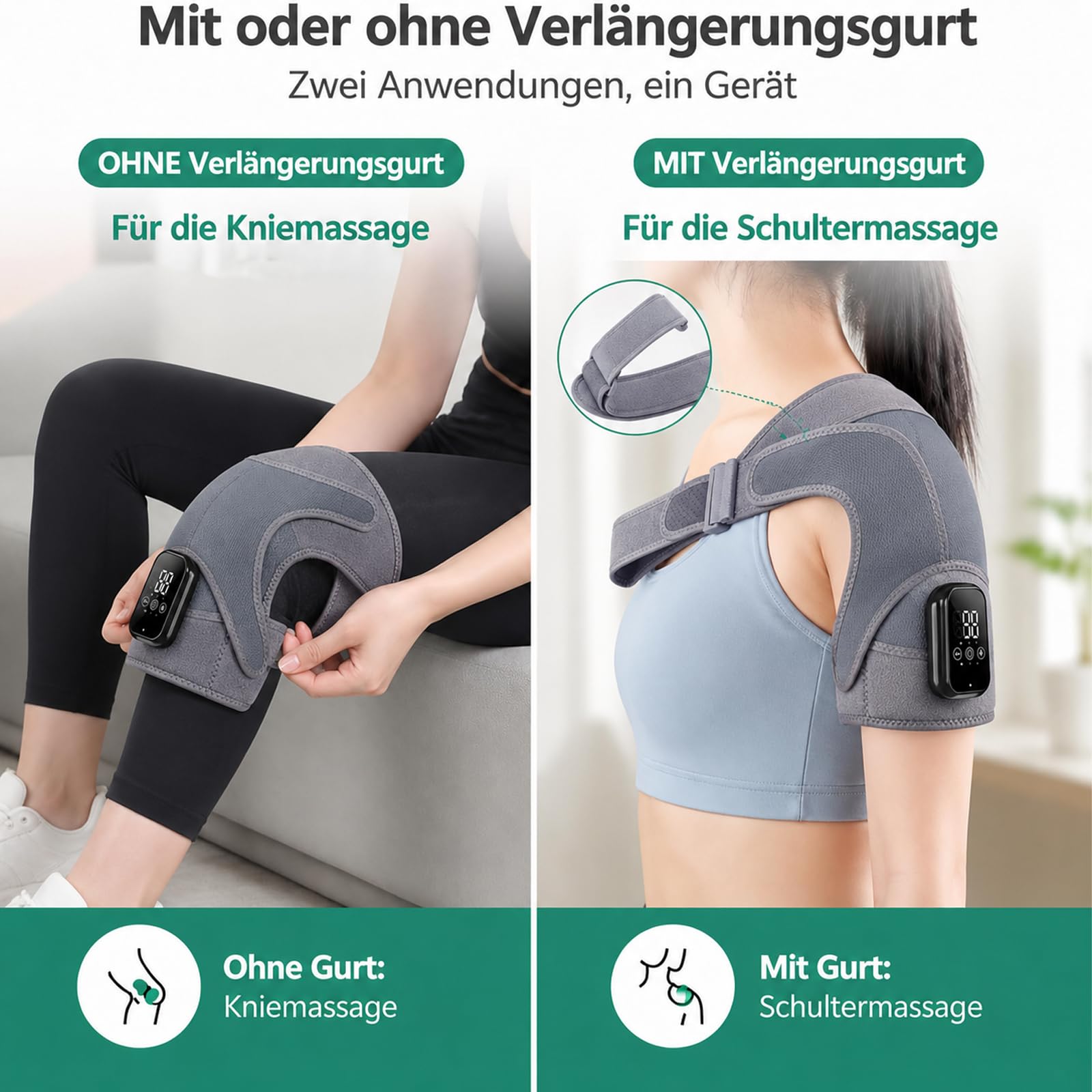 Relivera 3-In-1 Schultermassage, Schultermassagegerät Mit Dreifacher Massagefunktion, Lange Akkulaufzeit, Kabelloses Design, Verschiedene Massageprogramme
