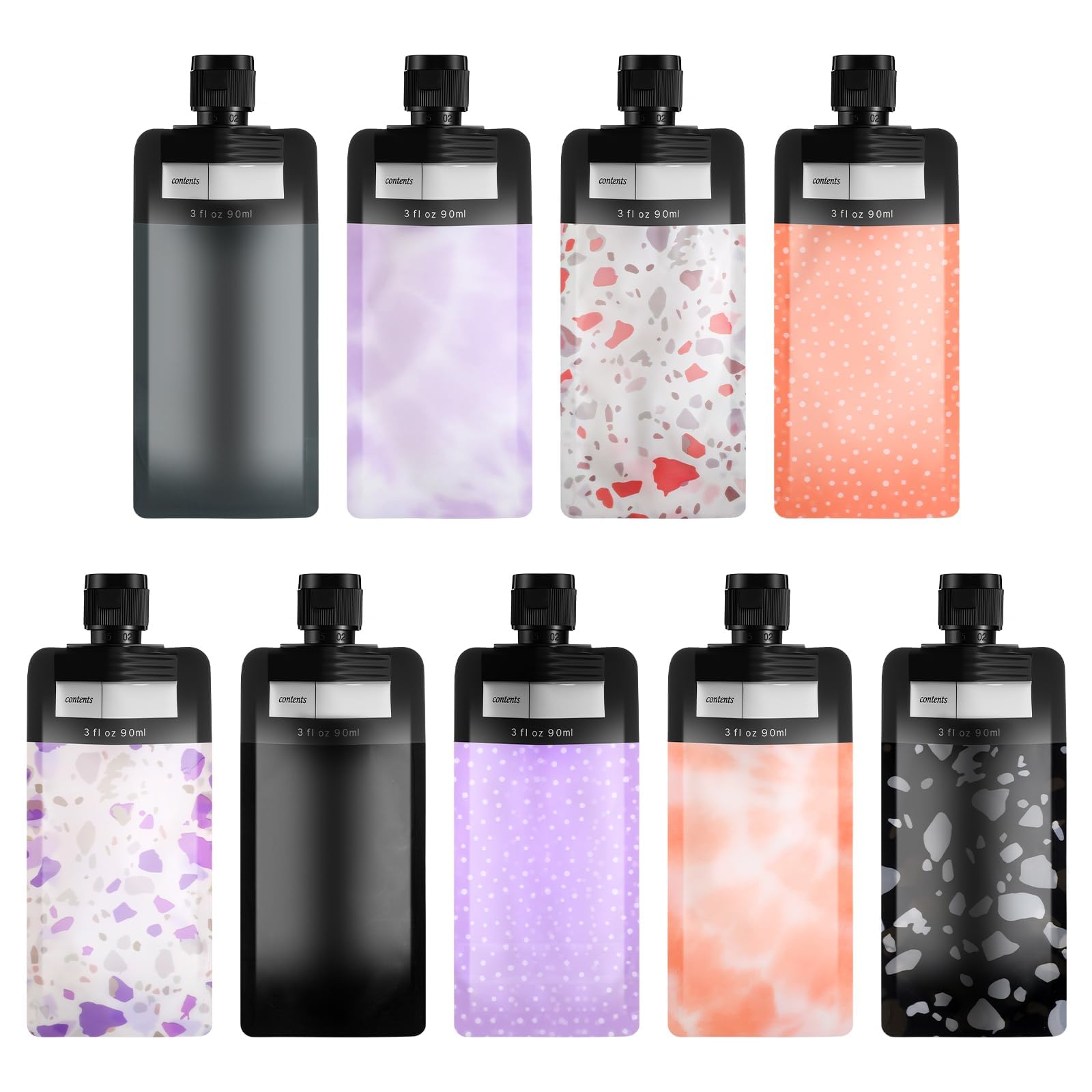 9 PCS Travel Shampoo Pouches, 90ml Leak-Resistant Silicone Pouches, for Women Beauty Accessories & Toiletry Organizer, for Multi-Day Trips-image-26
