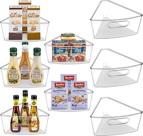 Miniatura 8 de Lazy Susan - Contenedores organizadores de gabinete para esquinas de 262832 pulgadas de diámetro, contenedor de almacenamiento de plástico para