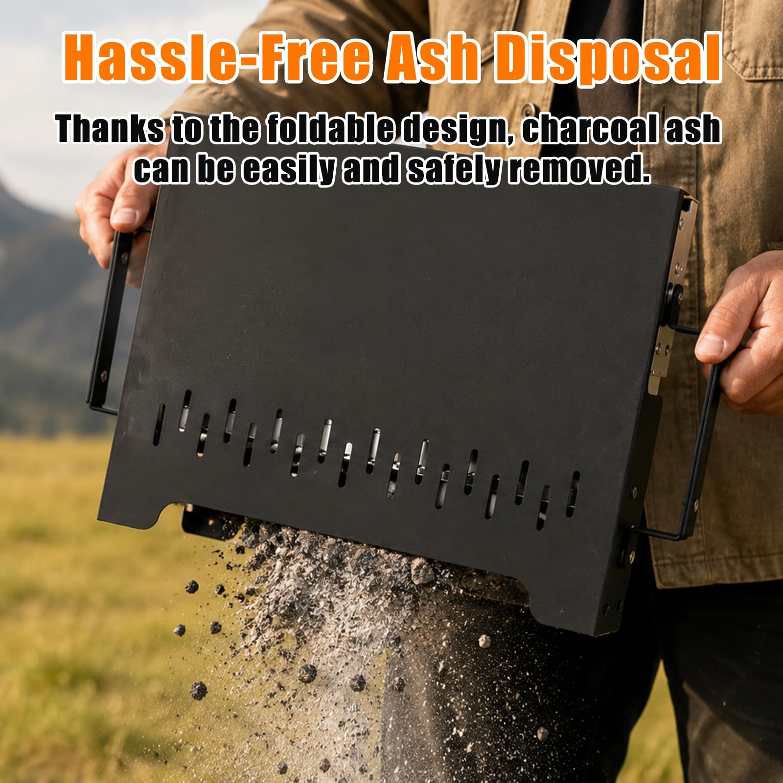 GFTIME Klappgrill Camping Grill Holzkohlegrill Tischgrill für Outdoor BBQ, Edelstahl Tragbar Faltbar Grill mit Tragetasche für Camping, Picknick, Gartenkochen und Terrasse