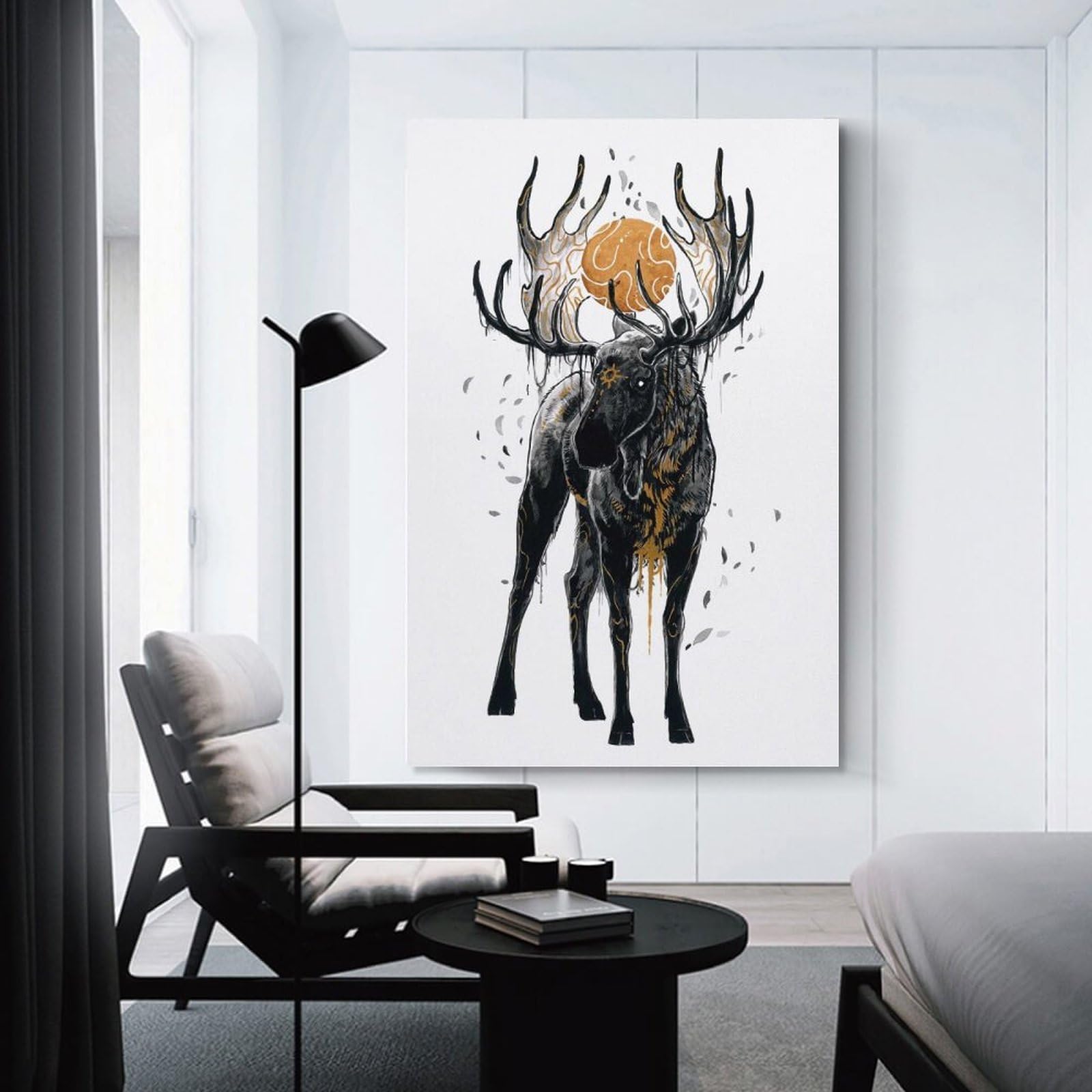 Canvas Wall Art Sun Moose, 24x36inch(60x90cm), for Living Room, Lounge Or Sitting Room, Canvas Styling for A Polished Room Look
