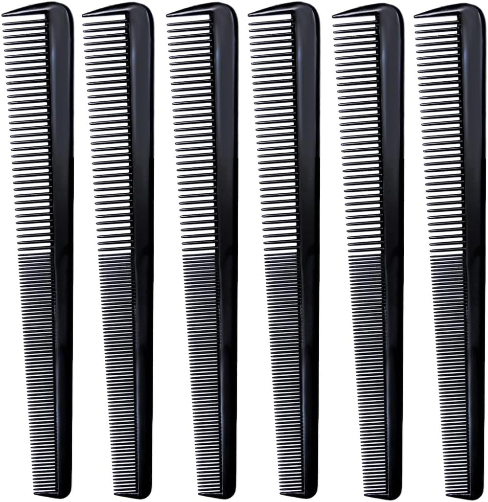 (6 Count) 7.5" Barber Hair Comb Beard & Mustache Pocket Combs for Men's Hair Beard Mustache and Sideburns