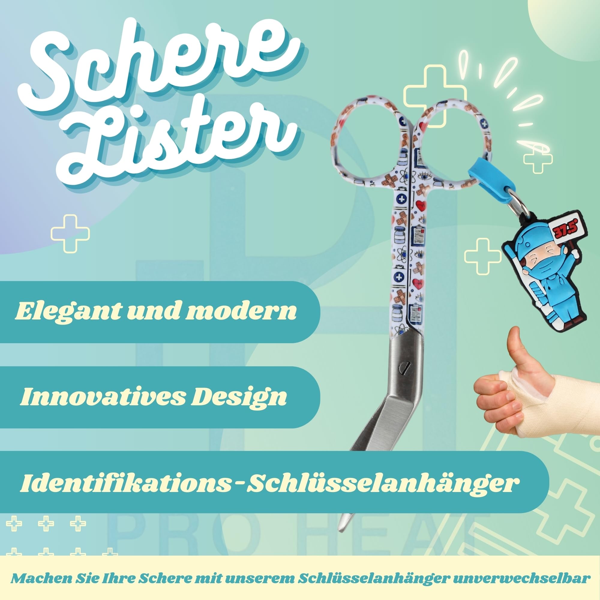 Ph Pro Heat Verbandschere Pflege für krankenschwester- Medizinische Schere aus Edelstahl - Erste Hilfe Schere mit Gravur – Verbandsschere Stumpfe Spitze.