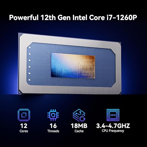 Miniatura 2 de Intel NUC 12 Pro, para ASUS NUC12 Pro Wall Street Canyon Mini PC, 16 GB de RAM, SSD de 512 GB, CPU Intel Core i7-1260P (caché de 18 M, hasta 4.70