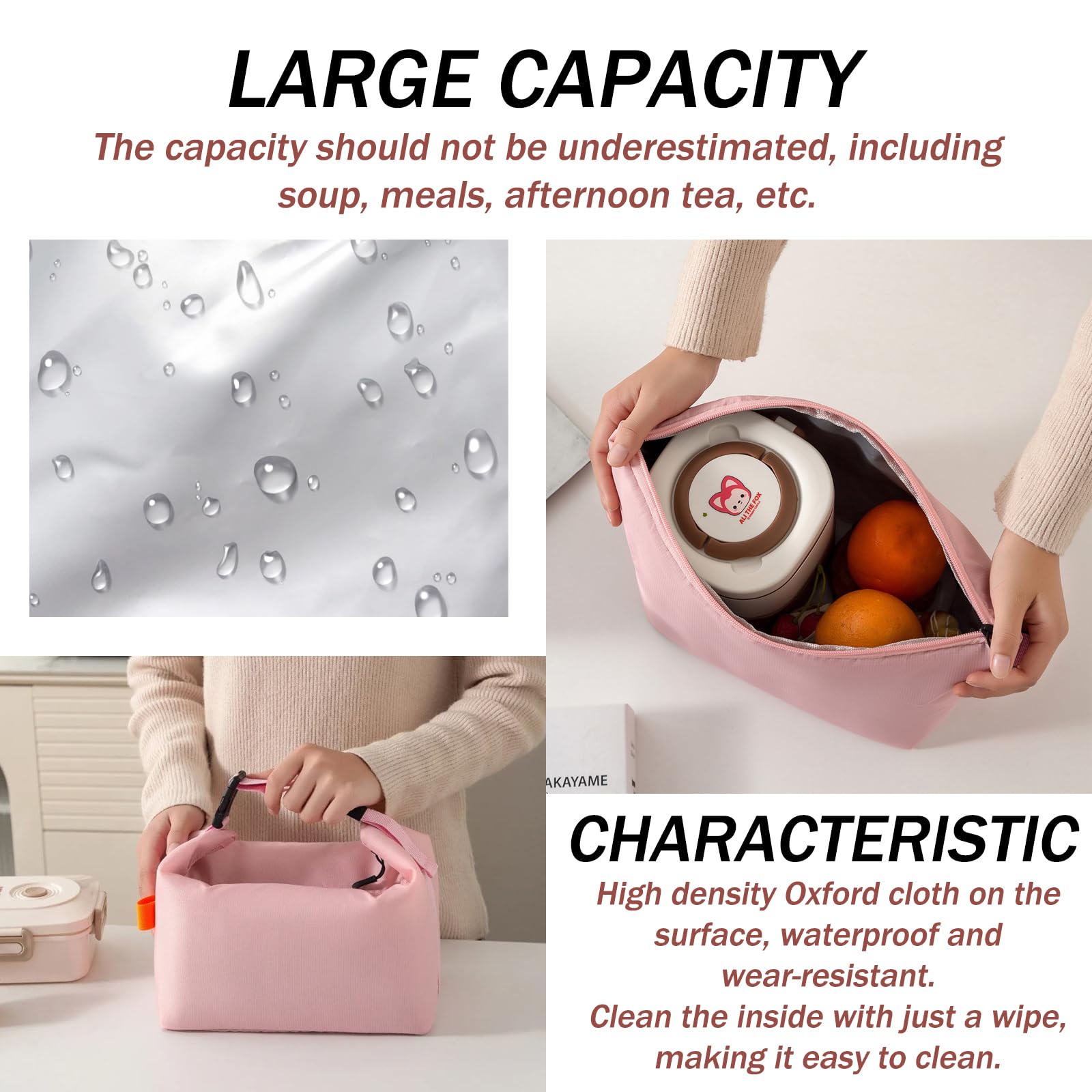 MLPKOI Bolsas Termica Porta Alimentos Pequeña, Bolsa Comida Trabajo para Hombres y Mujeres, Fiambreras comida trabajo, Lunch Bag para Picnic, Bolsa Nevera Pequeña, Trabajo, Escuela, Oficina — view 5