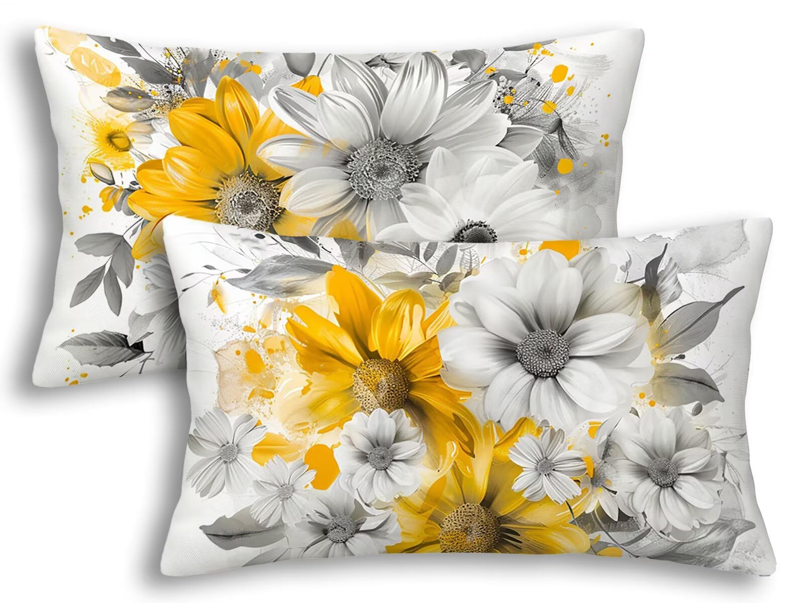Fundas cojines exterior impermeable 40x80 juego de 2 cojines grises decorativos lino rectangular