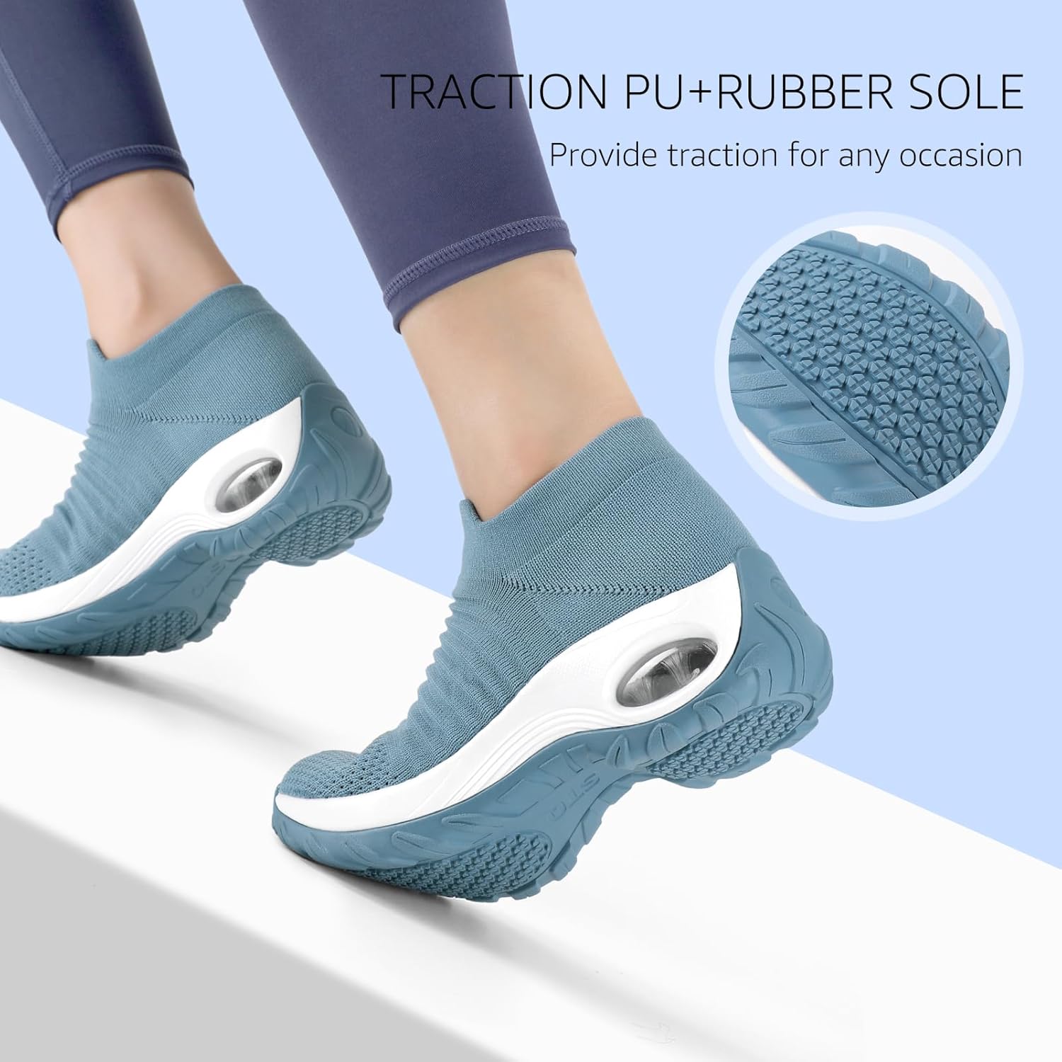 STQ Walking Shoes Women Slip on Sneakers Non Slip Work Arch Support Tennis Plantar Fasciitis Orthopedic Breathable Mesh Comfortable Ladies Nursing - Image 5