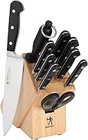 Vista 1 de HENCKELS Classic Razor-Sharp - Juego de 11 piezas con bloque de cuchillos, cuchillo de chef, cuchillo de pan, tenedor y cuchillo de trinchar, Natural